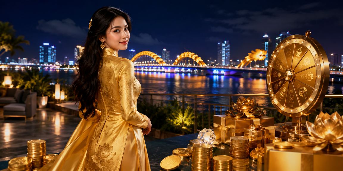 Người phụ nữ mặc áo dài trúng thưởng tại sự kiện giải trí Đà Nẵng